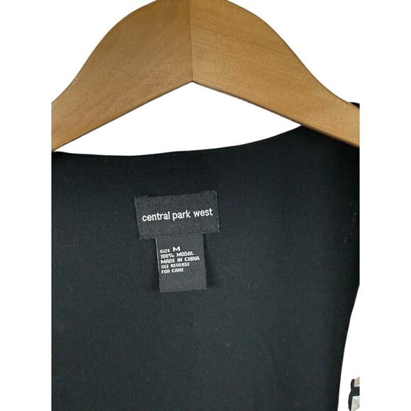 Central Park West Black Jersey Knit Stud Embellished Edgy Black Vest Womens M - Picture 3 of 6